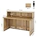Tribesigns 57-inch Reception Desk with Counter, Front Receptionist Table, Boho Welcome Desk Checkout Counter for Office, Retail, Lobby, Beauty Salon (Oak)