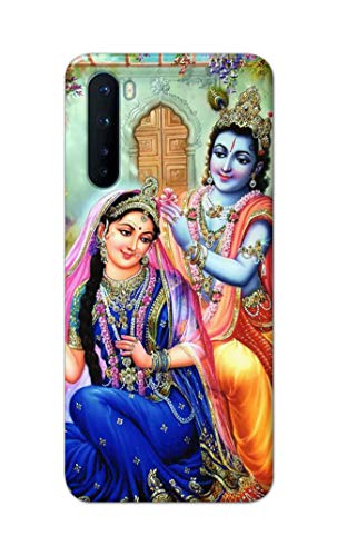 Image of Printed Hard Back Cover Case for OnePlus Nord 5G - 2020 Model | OnePlus Nord 1 Back Cover (Radha Krishna) -1803