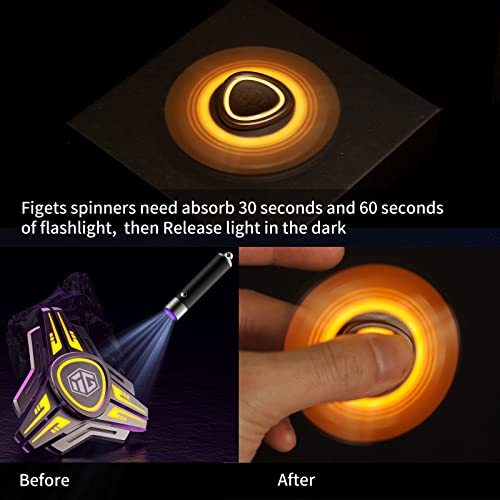 Image of INNOPLUS Fidget Spinner, Fidget Spinners for Adult, Fidget Spinners Cool, Fidget Light Up Spinner for Teens, Stress Anxiety ADHD Relief Figets Toy, Metal Finger Hand Spinner Toy with Luminous Light