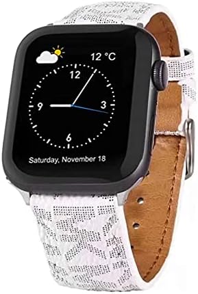 Designer Watch Band Compatible with Apple Watch Band 38mm 40mm 41mm Women Men, Luxury Retro Stylish Genuine Leather Replacement Hypebeast Wrist Strap for iWatch SE Apple Watch Series 7/6/5/4/3/2/1