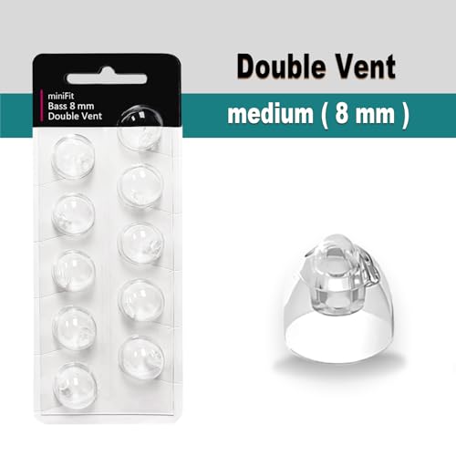 (Double Vent 8mm) Hearing Aid Domes for Oticon Minifit, Oticon Ear Caps Replacements Parts Accessories Domes for Oticon Hearing Aid Supplies Cleaning Kits(30 Pcs)
