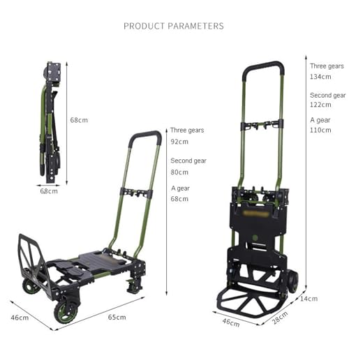 Chariot pliable escalier avec plateau renforcé et roulettes triples - 3