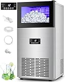 130LBS/24H Commercial Ice Maker Machine with 35LBS Capacity - Stainless Steel Undercounter/Freestanding Ice Cube Maker for Home Bar & Outdoor Use - Automatic Operation