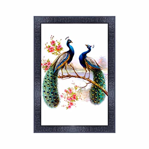 pnf Poster And Frames Peacock Wall Painting With Acrylic Sheet | For Living Room, Bedroom | Home Decoration Item | Best Gifting Option (10 * 14inch,Multicolour,Synthetic) 18394