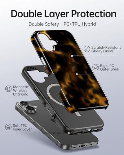 Coque iPhone 16 Plus MagSafe fine à motif léopard ambre - 2
