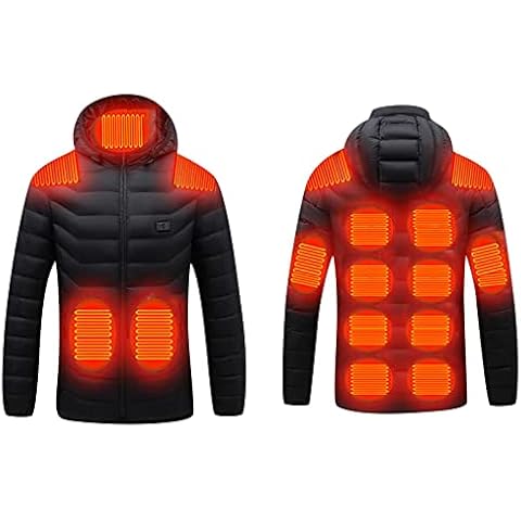 Heating Jacket for Men Women 15 Heating Zones Heated Coats Electric USB Rechargeable Heating Jacket Winter Body Warmer with 3 Adjustable Temperature Heated Clothing Unisex Washable Cover