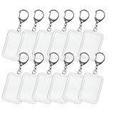 [EBISUデザイン] ハメパチ キーホルダー 長方形 68×45mm 日本製 フォトキーホルダー 手作りアクセサリー 記念品 塾 部活 ナスカン付き 68mm 12個入