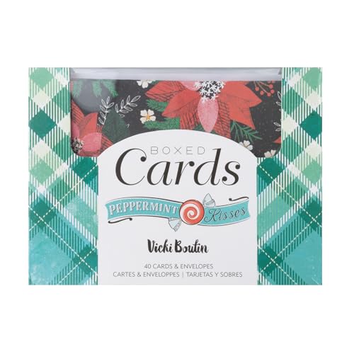 Cartes A2 American Crafts Vicki Boutin Peppermint Kisses avec enveloppes
