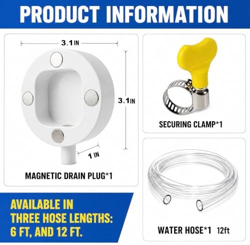JANLOVE Magnetic Window AC Drain Kit, Air Conditioner Drain Hose (12FT) - 1