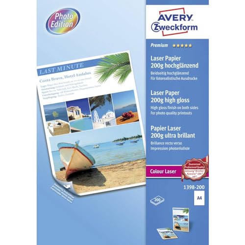 Papier Photo Brillant A4 - 100 Feuilles, 200 G/m² - Pour Impressions Photo, Certificats, Brochures