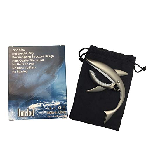 Imelod Zinc Alloy Guitar Capo Shark Capo For Acoustic And Electric Guitar With Good Hand Feeling, No Fret Buzz And Durable(Gray) #TOP5