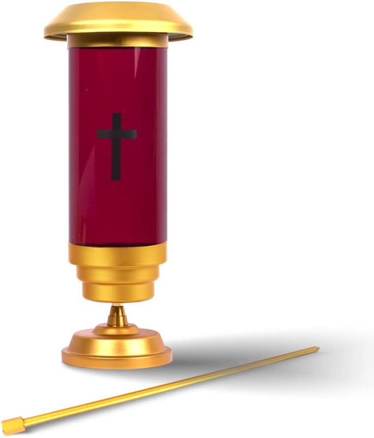 OURMEMO Solar Cemetery Light Candle Holder, Grave