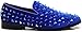 SPK16 Men's Vintage Spike Dress Loafers Slip On Fashion Shoes Classic Tuxedo Dress Shoes (12, Royal Blue Solid, Numeric_12)
