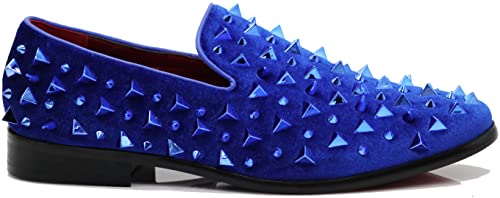 Image of SPK16 Men's Vintage Spike Dress Loafers Slip On Fashion Shoes Classic Tuxedo Dress Shoes