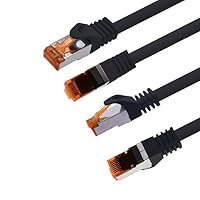 1aTTack.de 0,25m - Cat.7 Netzwerkkabel Schwarz - 5 Stück Gigabit Ethernet LAN Kabel 10000 Mbit s Patchkabel Cat7 Kabel S FTP PIMF Schirmung LSZH Cat.7 Rohkabel Rj45 Stecker Cat 6a - 5 x 0,25 Meter – Ansicht 3