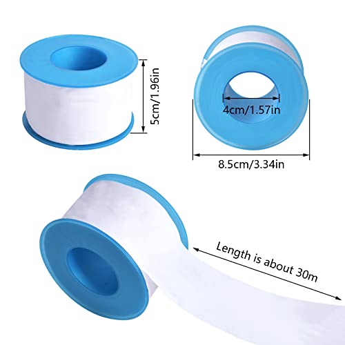 2 Rollos Cinta de Sellado para Rosca, Cinta de Teflón Alta Densidad 50mm x 30m, Impermeable Alta Temperatura Cintas Selladora de Tuberías para Fontanería Fuga Grifos Cabezal Ducha Válvulas Gas, Blanco