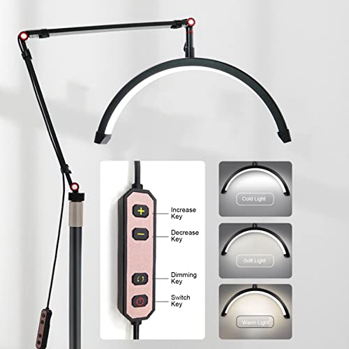 Lâmpada Meia Lua, Dissipação Rápida de Calor, Braço Dobrável, Liga de Alumínio, 100-240V, 3 Cores, T