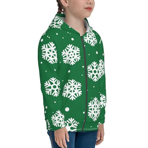 Snowflake Kids Pullover Hoodies Boys Zip Up Sweatshirts Girls Athletic Clothes with Pocket4