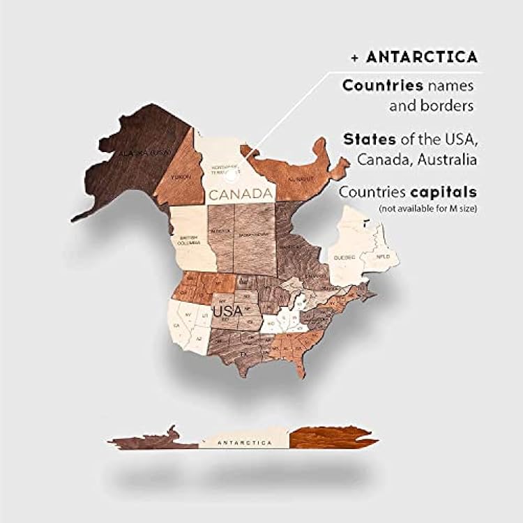 Enjoy The Wood 3D Wooden World Map for Wall - Wall Art Decor Travel Map with Pins Large Decorative Map of the World for Home, Office - Housewarming Gift for Travelers (2XL, Multicolored)
