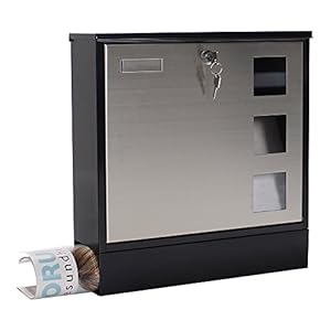 Rottner Brievenbus design brievenbus cilinderslot 2 sleutels kijkvenster krantenbox naambordhouder incl…