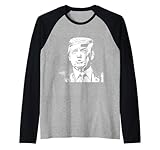 Retrato de Donald Trump Arte moderno Arte pop Comic de mediados de siglo Camiseta Manga Raglan