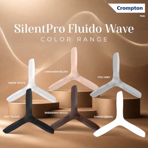 Image of Crompton Silent Pro Fluido Wave 1200mm iOT BLDC Ceiling Fan | Luxury Design | Wi-Fi, Bluetooth & Remote | Alexa & Ok Google | Fine Speed Tuning | Low Noise | 4 Year Brand Warranty | Cinnamon Blush
