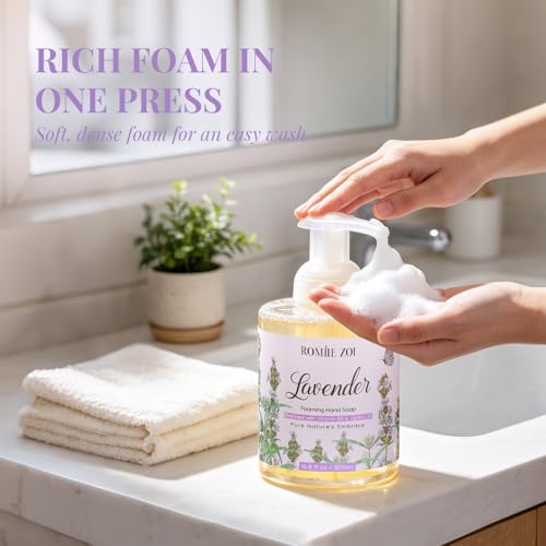 Image of ROMIIE ZOI Foaming Hand Soap, Lavender, 500ml / 16.8fl.oz | With Gift Box, Gentle cleansing, nourishes skin without drying