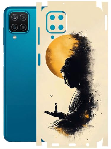 Image of AtOdds - Full Body Back Screen Guard Protector Film - Lamination Wrap Skin Sticker Compatible with Samsung Galaxy A12 | Scratchproof Matte Finish (Divine)