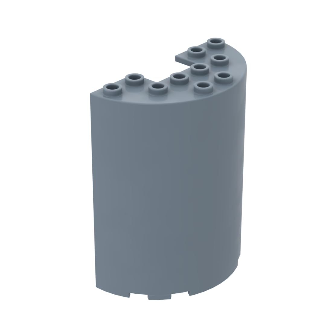 87926 Door Cylinder Half 3x6x6 with 1x2 Cutout 10 Pieces GDS-1137 Compatible with Lego Building Blocks Color:Sand Blue 135