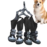 Outdoor Walking Dog Boots | Waterproof Nonslip Dog Boots,Dog Suspender Boots Paw Protectors for Snow Rain Small Medium Dogs
