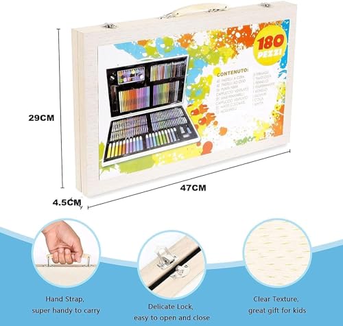 Image of Deluxe Drawing and Painting Art Set Crayon Color Set for Kids | Case Art & Craft Supplies | Great return Gift (Modern, 180)