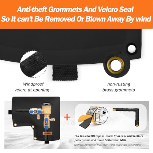 Image of Backflow Preventer Insulation Cover for Vacuum Breaker, 13 inchW x 12 inchH, Black