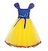 ReliBeauty Disfraz de Princesa sin Espalda con Cintura elástica niñas,con Accesorios (6-7，120)