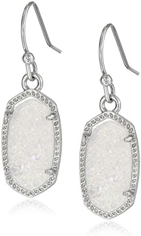 Kendra Scott "Signature" Lee Rhodium plated Iridescent Drusy Drop Earrings