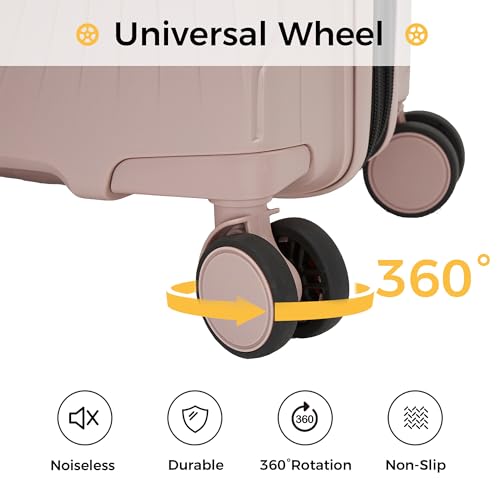 20 Inch Expandable Carry on Luggage, Hardside Lightweight Spinner Suitcase TSA Lock, 22x14x9 Airline Approved Hard Shell Expandable Travel Luggage with 20% More Capacity (Pink, 20 Inch)3