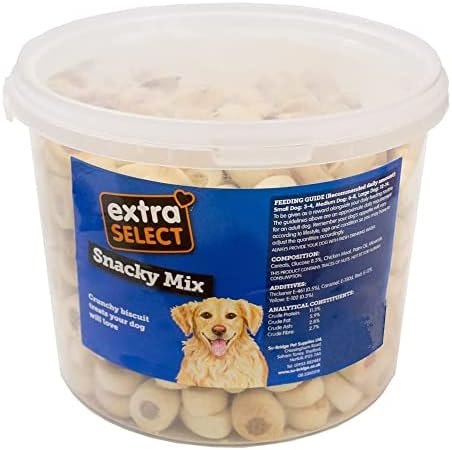 Extra Select Snacky Mix Dog treat Biscuits in a 1lt Bucket (approx 100 biscuits)