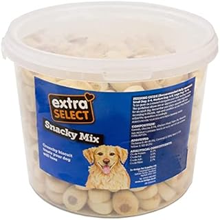 Extra Select Snacky Mix Dog treat Biscuits in a 1lt Bucket (approx 100 biscuits)