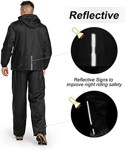33,000ft Men's Rain Suit Packable Waterproof Lightweight Rain Gear for Golf Hiking Cycling 2 Pieces(Rain Jackets and Pants)