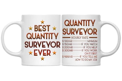 Quantity Surveyor Mug, Hourly Rate Quantity Surveyor Gifts for Coworkers