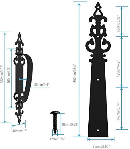 Garagedoordecorativehingehandlehardwarekitsolidmetalscrewmountcarriagehousedooraccents4hinges2handles Urban Country Home Decor Garage door decorative hinge handle hardware kit solid metal screw mount carriage house door accents 4 hinges 2 handles urban country home decor