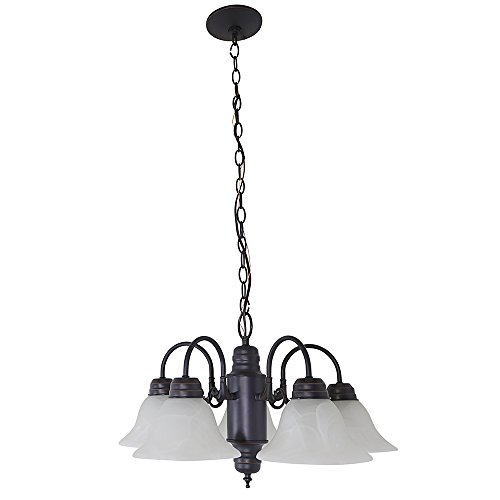 Design House 514455 Millbridge Traditional 5-Light Indoor Dimmable Chandelier With Alabaster Glass Shades For Entryway Foyer Dining Room thumb #1