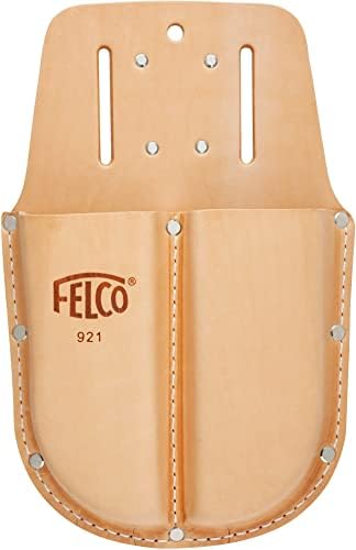 FELCO Doppel-Etui Nr. 921 (Tasche für Zwei Gartenscheren, aus Echtleder, Holster inkl. Schlaufe + Klammer zur Befestigung am Gürtel, Maße 25x16 cm) 921