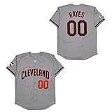 CEHERI Willie Mays #00 Hayes Baseball Jersey for Men 90s Hip Hop Clothing Movie Jerseys Stitched Grey Size XL