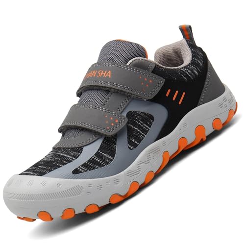 Mishansha Unisex Ligero Zapatillas de Deporte para Niños Niñas Sneakers Transpirable Cómodos Zapatos Casuales, Trek Gris 29