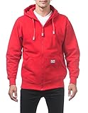 Pro Club Men's Heavyweight Full Zip Fleece Hoodie, 3X-Large, Red