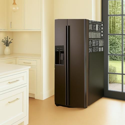 Image of Side by Side Fridge Top Cover >400L | Dustproof Refrigerator Cover Mat | Fits LG, Samsung, Haier, Godrej | Mud Cloth Print | Washable Fridge Cover for Side by Side Door Models | THROWPILLOW.IN