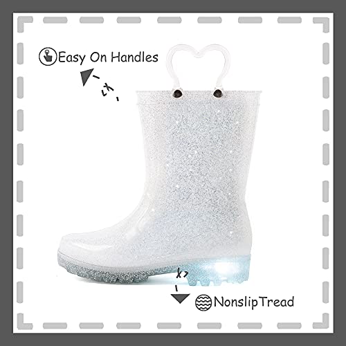 Image of Outee Toddler Kids Adorable Lightwight Waterproof Rain Boots Light Up by Steps