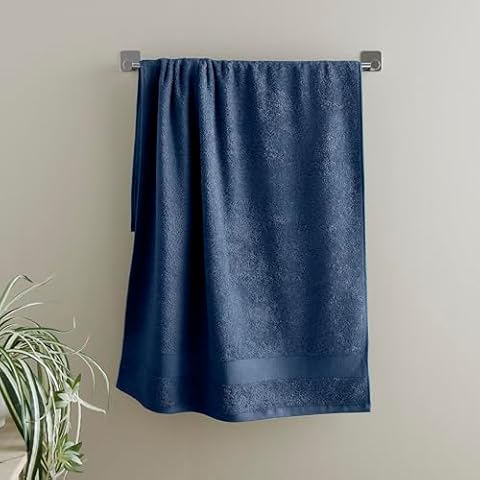 Catherine Lansfield Navy Blue Cotton Bath Towel Cover