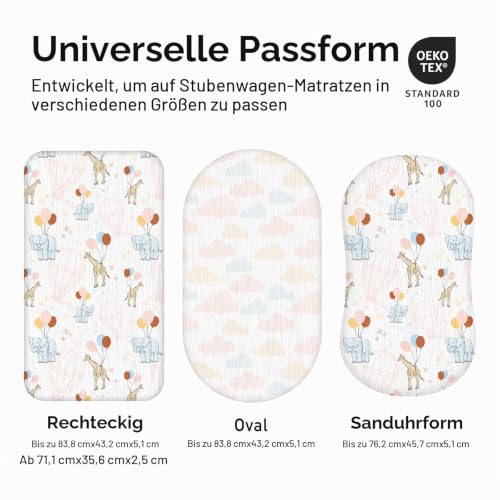 Soarwg Kids Spannbettlaken Kinderwagen, 2er-Pack, 83x43cm – Ansicht 2