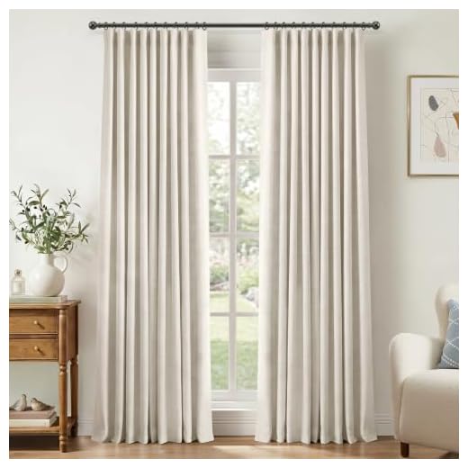 100% Blackout Shield Linen Blackout Curtains 96 Inch Long 2 Panels Set, Clip Rings/Rod Pocket Blackout Curtains No Light, Black Out Curtains & Drapes for Bedroom, 50 inches Wide Each Panel, Beige